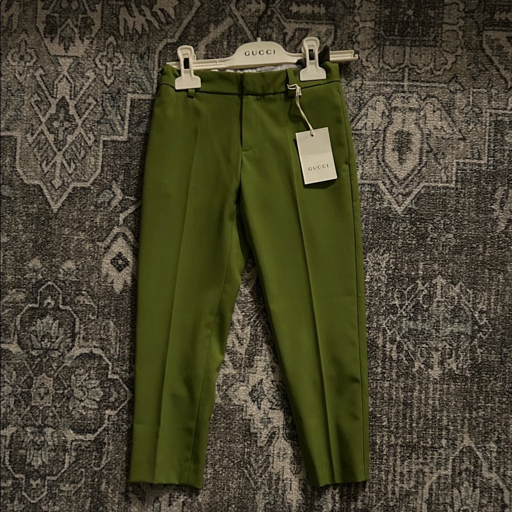 Gucci Kids Olive Green Formal Trousers